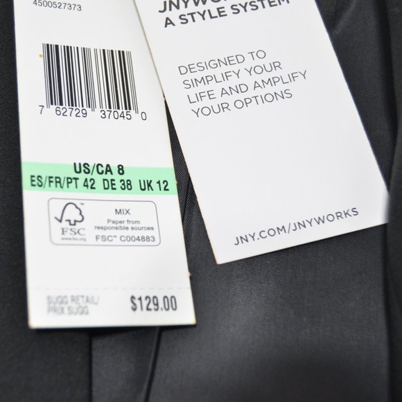 Jones New York Collection Black Olivia Jacket Womens 8 Mix and Match 2 Button - Picture 2 of 8